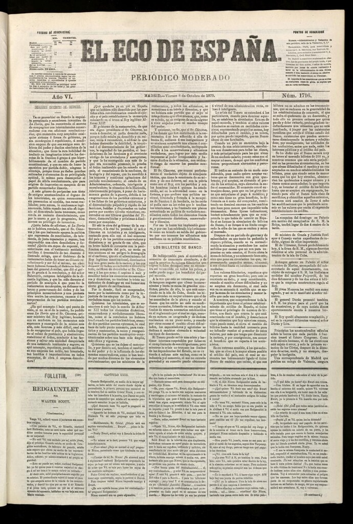 Miniatura de El Eco de España del 8 de octubre de 1875