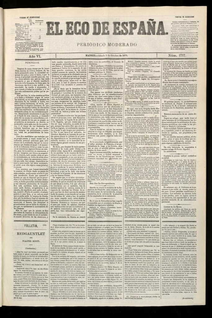 Miniatura de El Eco de España del 9 de octubre de 1875