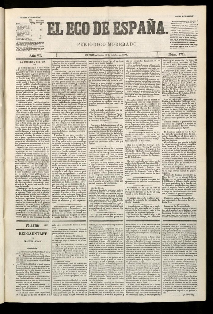 Miniatura de El Eco de España del 12 de octubre de 1875