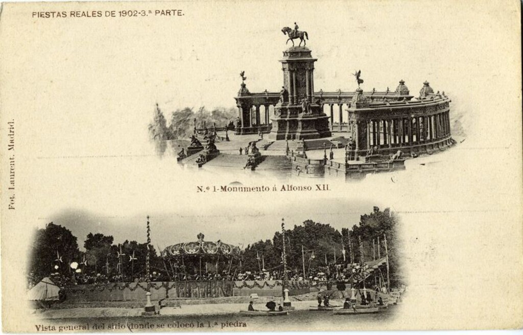 Miniatura de Monumento a Alfonso XII. Vista general del sitio donde se colocó la 1ª piedra