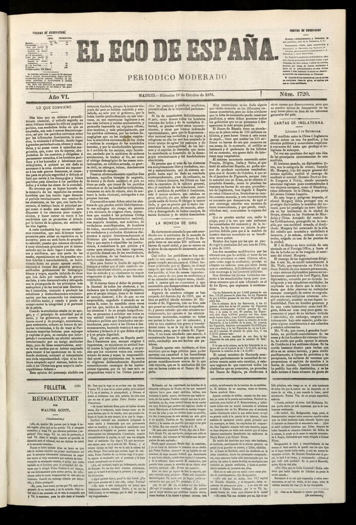 Miniatura de El Eco de España del 13 de octubre de 1875
