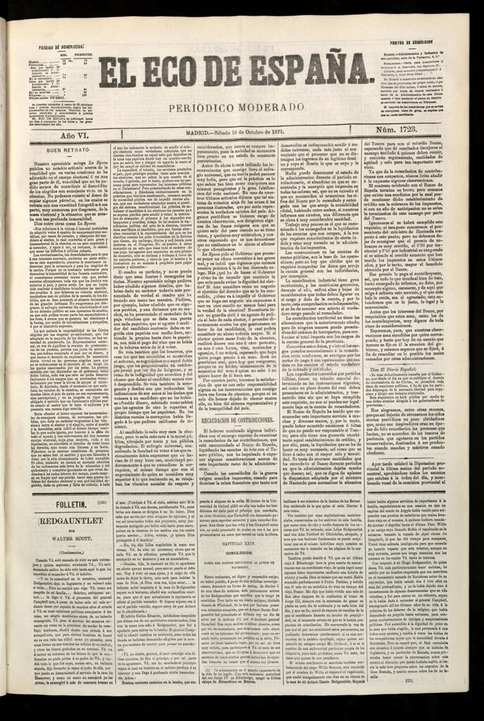 Miniatura de El Eco de España del 16 de octubre de 1875