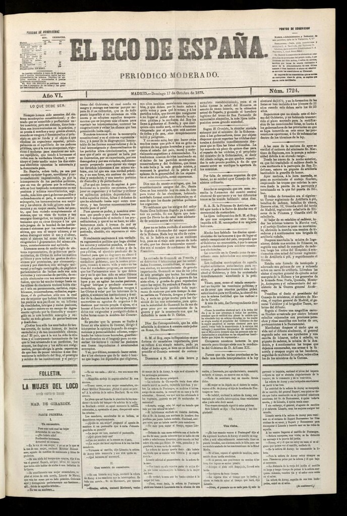Miniatura de El Eco de España del 17 de octubre de 1875