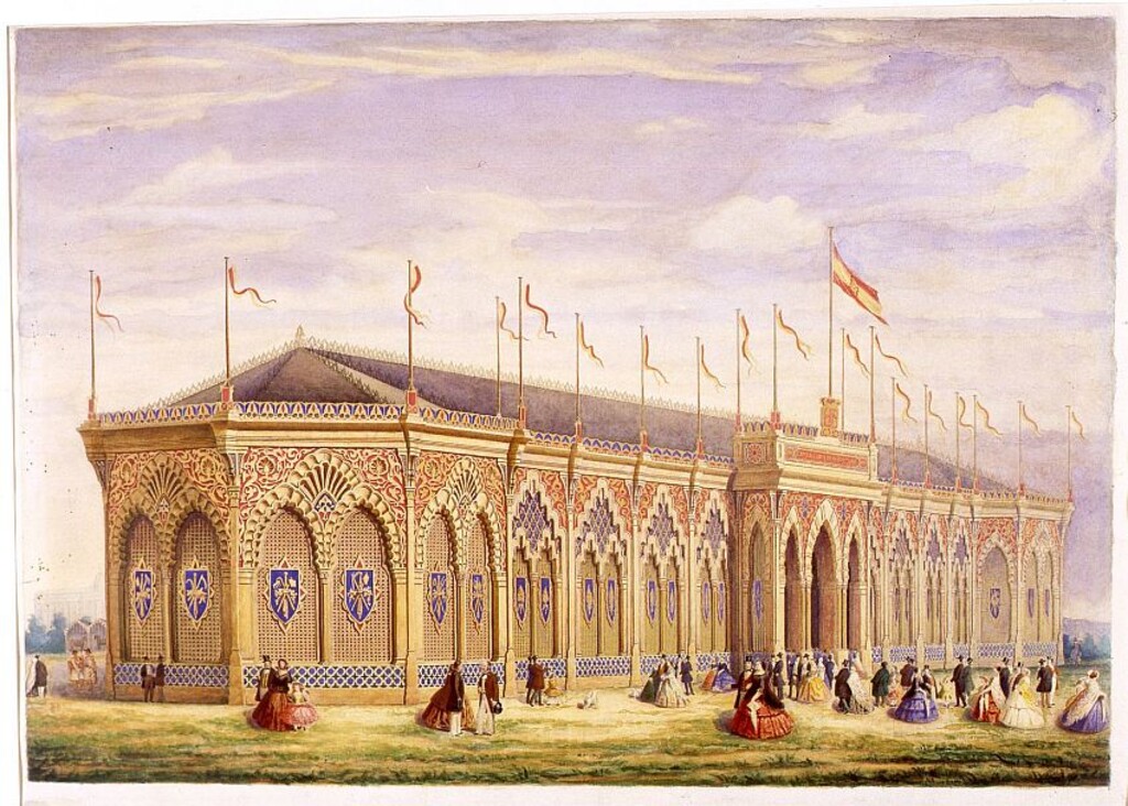 Miniatura de Pabellón de la Exposición de Agricultura en la Montaña del Príncipe Pío, 1857
