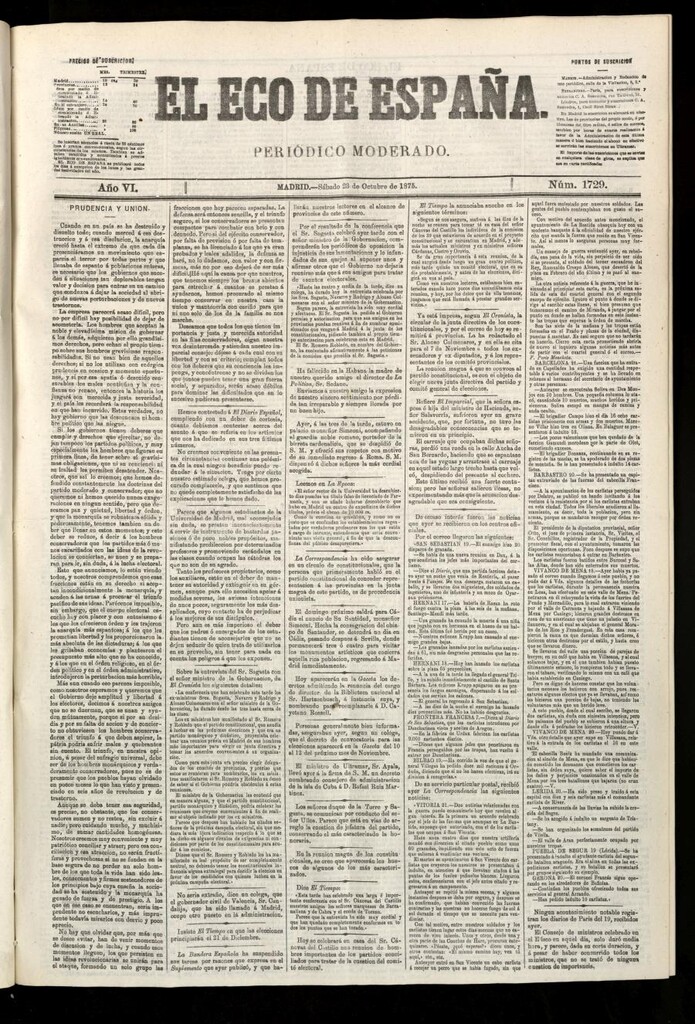 Miniatura de El Eco de España del 23 de octubre de 1875