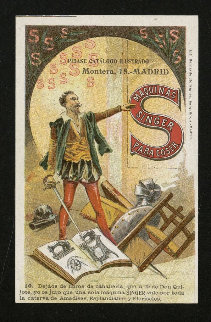 Miniatura de Don Quijote de la Mancha : Tarjetas postales hechas para anuncio de la Casa Singer de máquinas de coser (10)