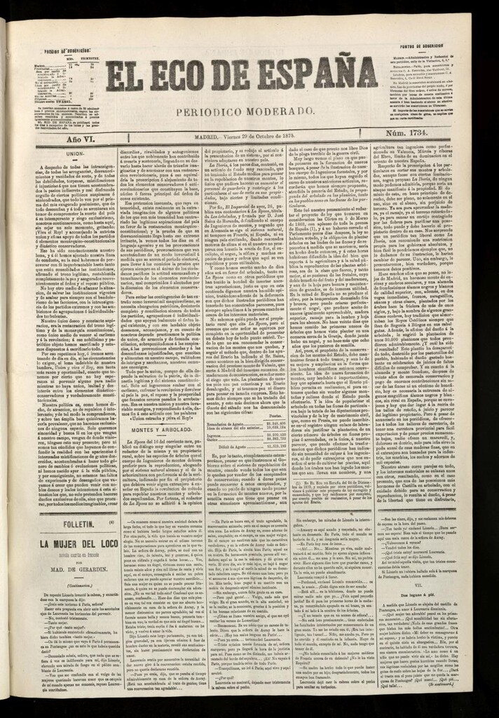 Miniatura de El Eco de España del 29 de octubre de 1875