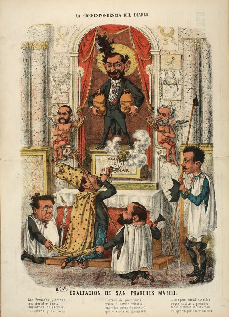 Miniatura de Exaltación de San Práxedes Mateo Sagasta: Escena satírica