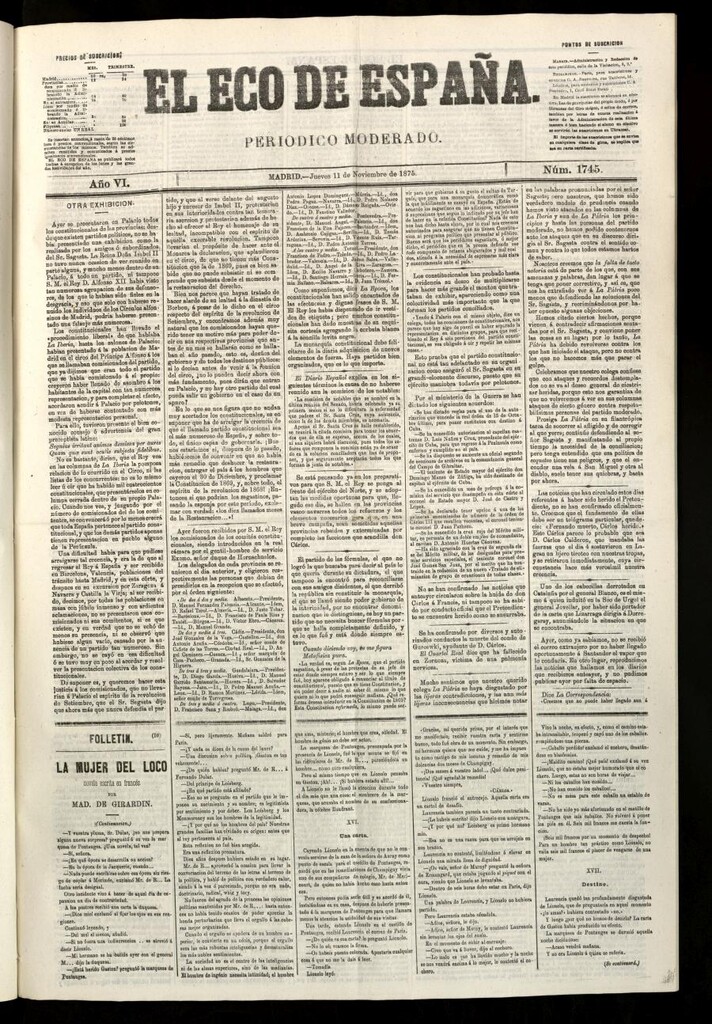 Miniatura de El Eco de España del 11 de noviembre de 1875