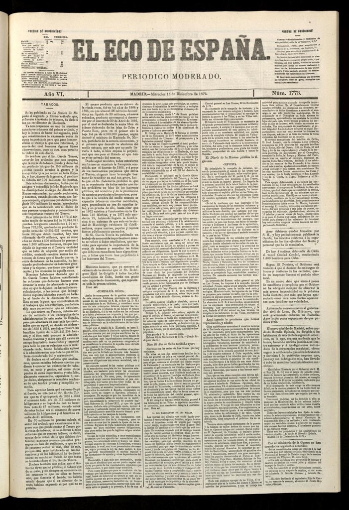 Miniatura de El Eco de España del 15 de diciembre de 1875