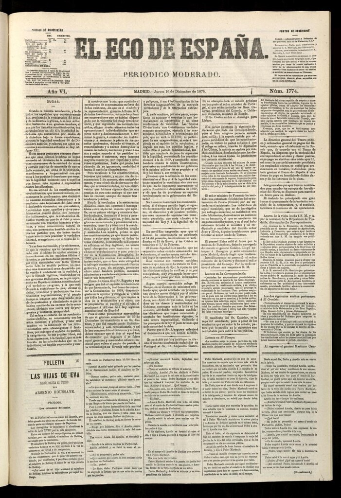 Miniatura de El Eco de España del 16 de diciembre de 1875