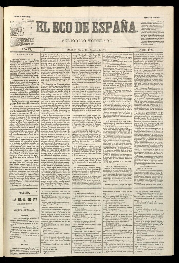 Miniatura de El Eco de España del 24 de diciembre de 1875
