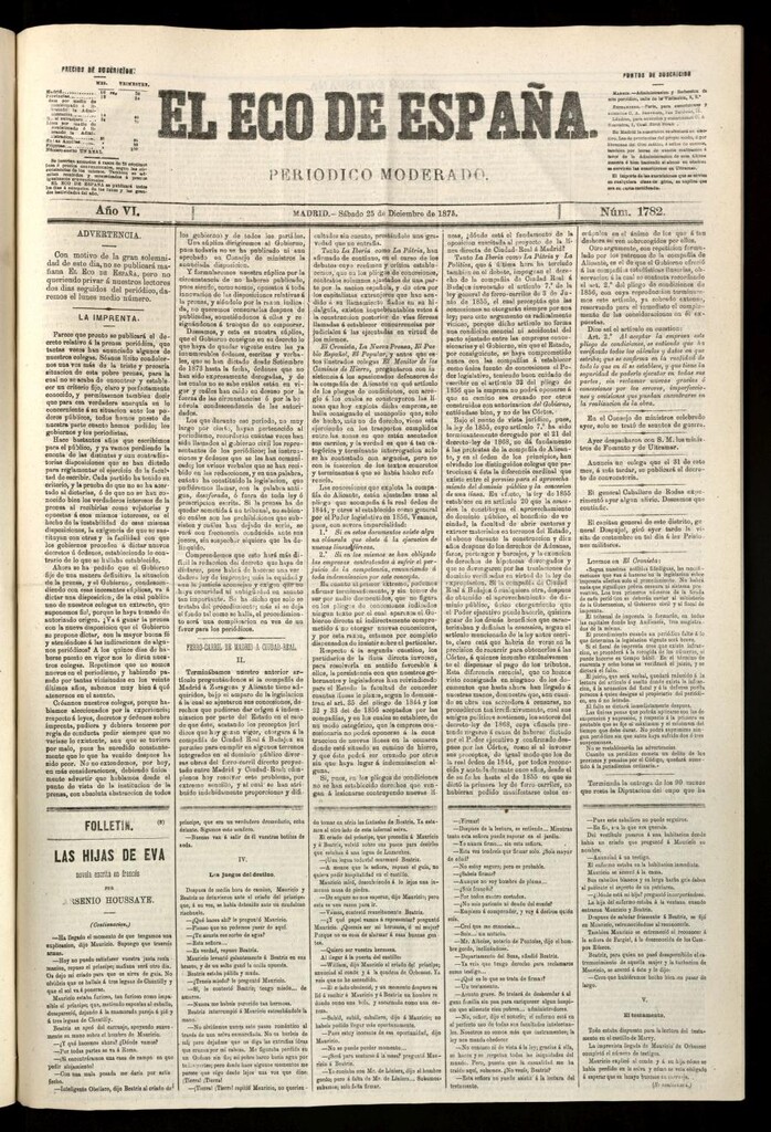 Miniatura de El Eco de España del 25 de diciembre de 1875
