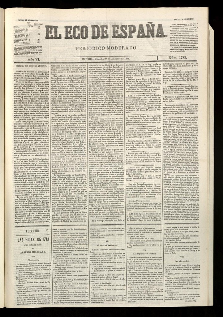 Miniatura de El Eco de España del 29 de diciembre de 1875