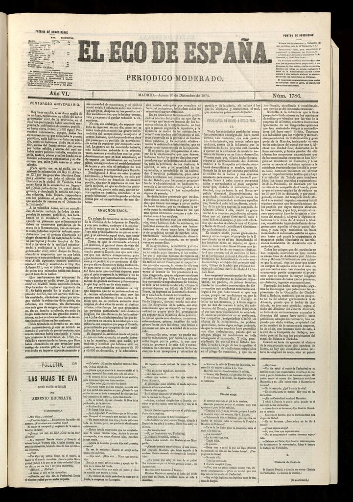Miniatura de El Eco de España del 30 de diciembre de 1875