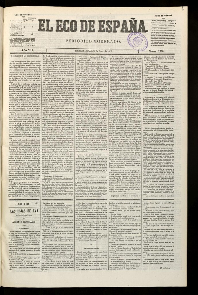 Miniatura de El Eco de España del 15 de enero de 1876