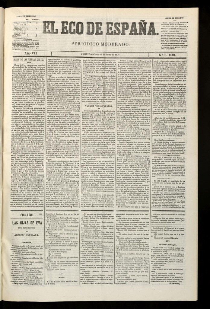 Miniatura de El Eco de España del 18 de enero de 1876