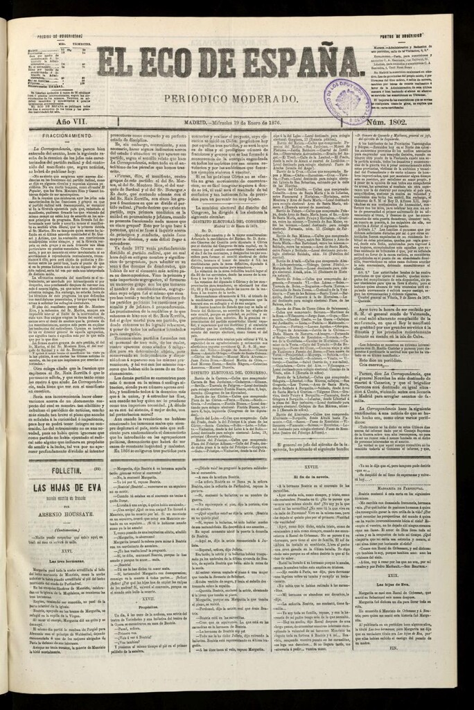 Miniatura de El Eco de España del 19 de enero de 1876