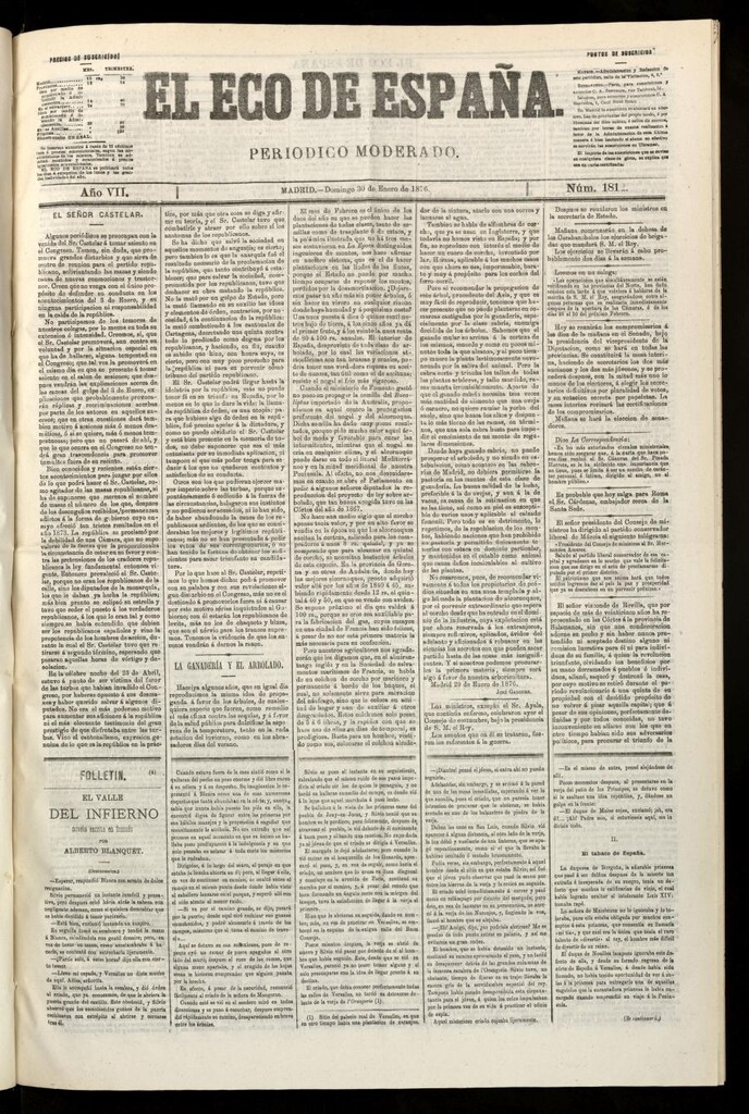Miniatura de El Eco de España del 30 de enero de 1876
