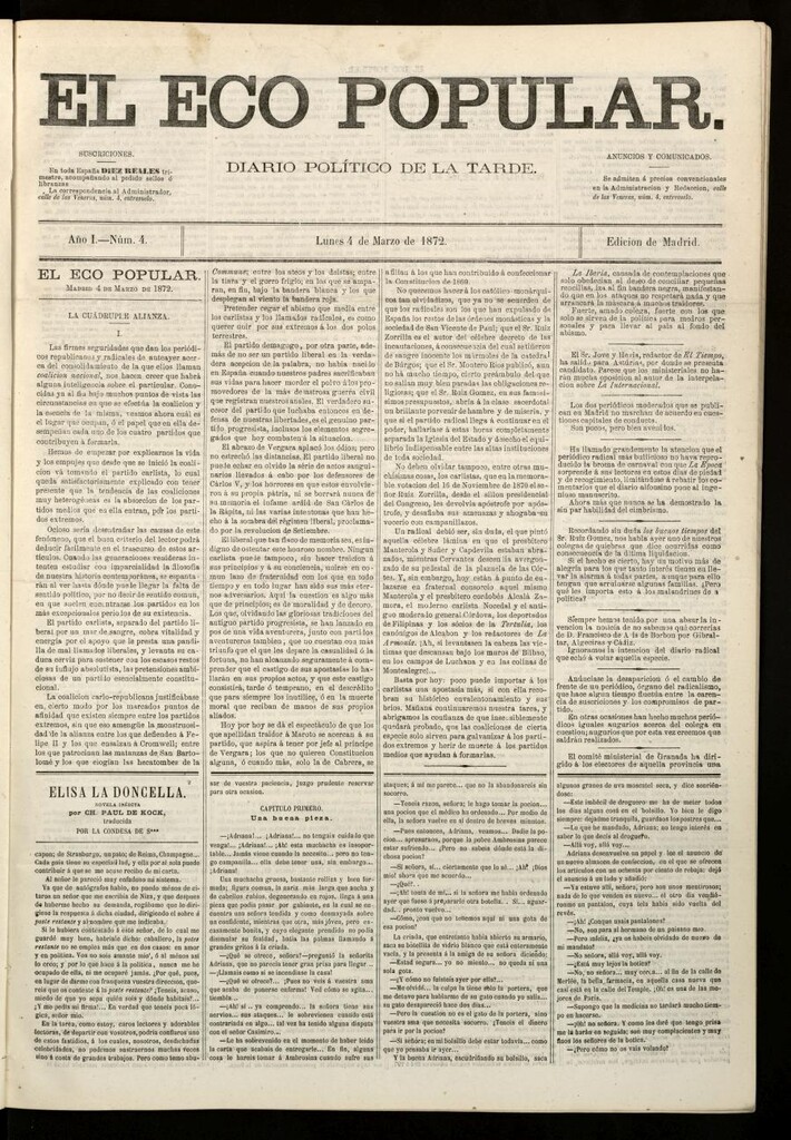 Miniatura de El Eco Popular del 4 de marzo de 1872