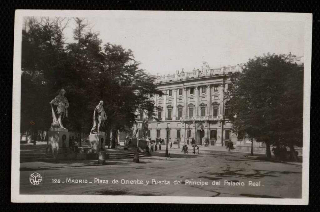 Miniatura de Plaza de Oriente y Puerta del Príncipe del Palacio Real