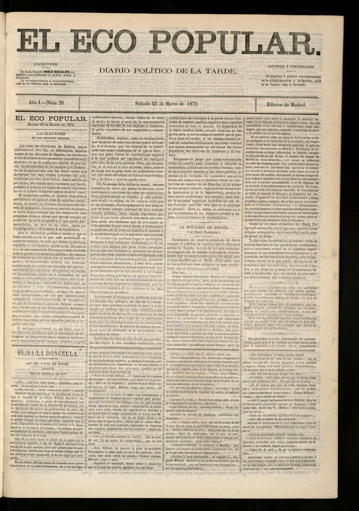 Miniatura de El Eco Popular del 23 de marzo de 1872