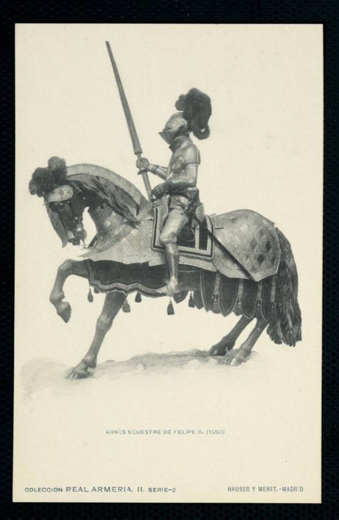 Miniatura de Real Armería. Arnés ecuestre de Felipe II (1550)