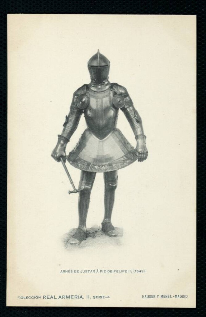 Miniatura de Real Armería. Arnes de justar a pie de Felipe II (1549)
