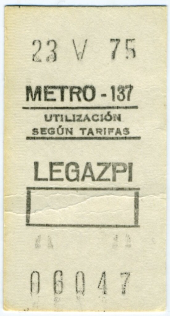 Miniatura de Billete de metro de Legazpi