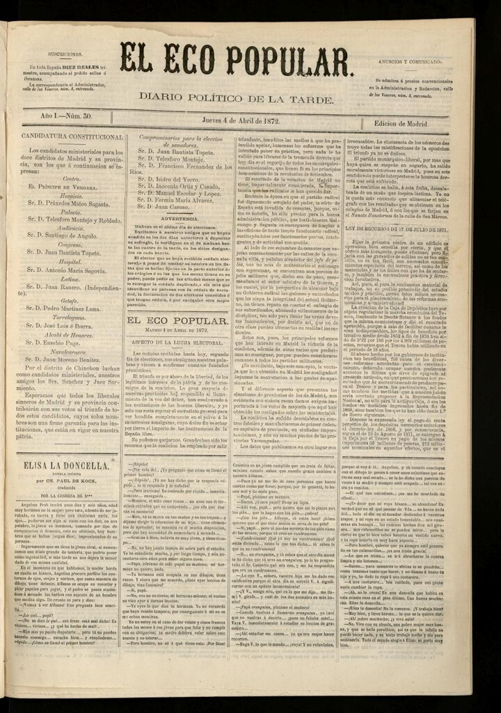 Miniatura de El Eco Popular del 4 de abril de 1872