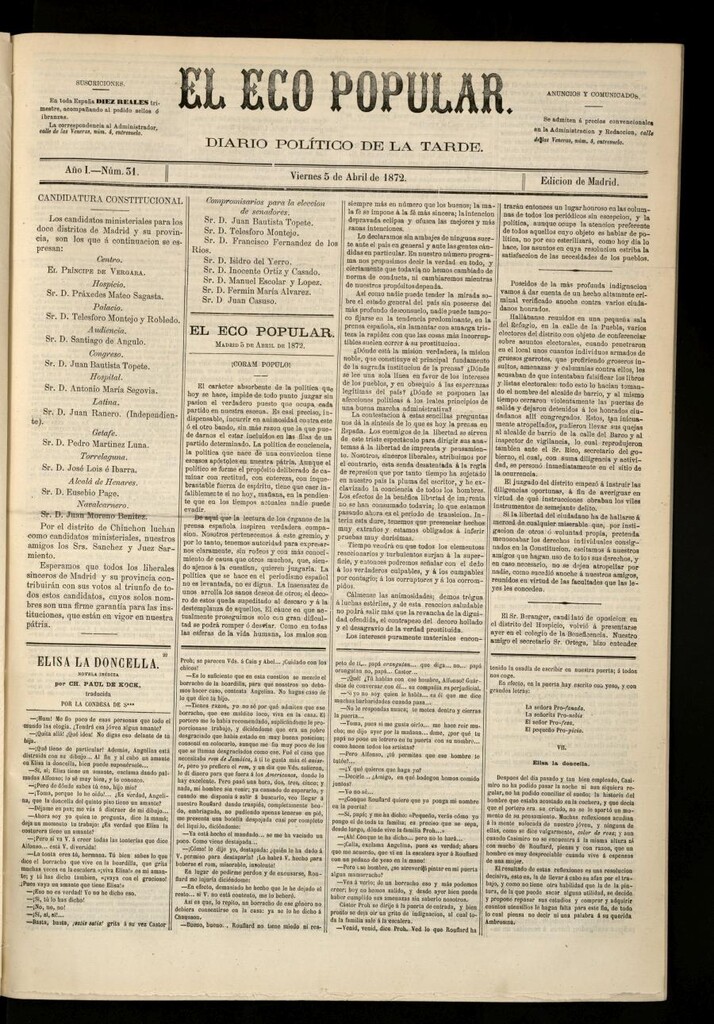 Miniatura de El Eco Popular del 5 de abril de 1872