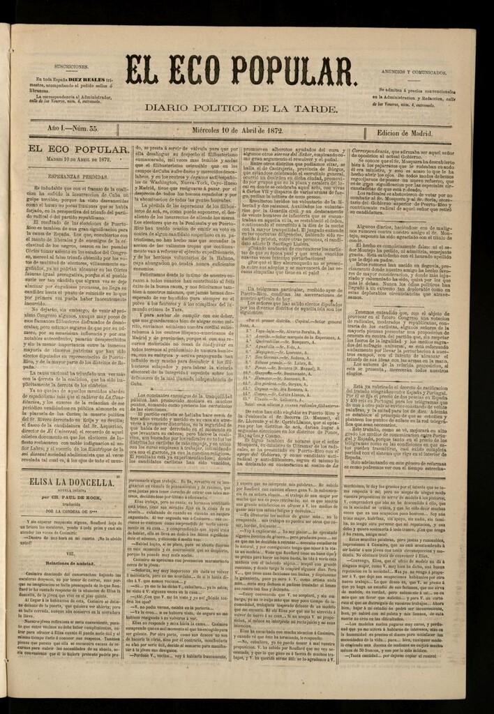 Miniatura de El Eco Popular del 10 de abril de 1872