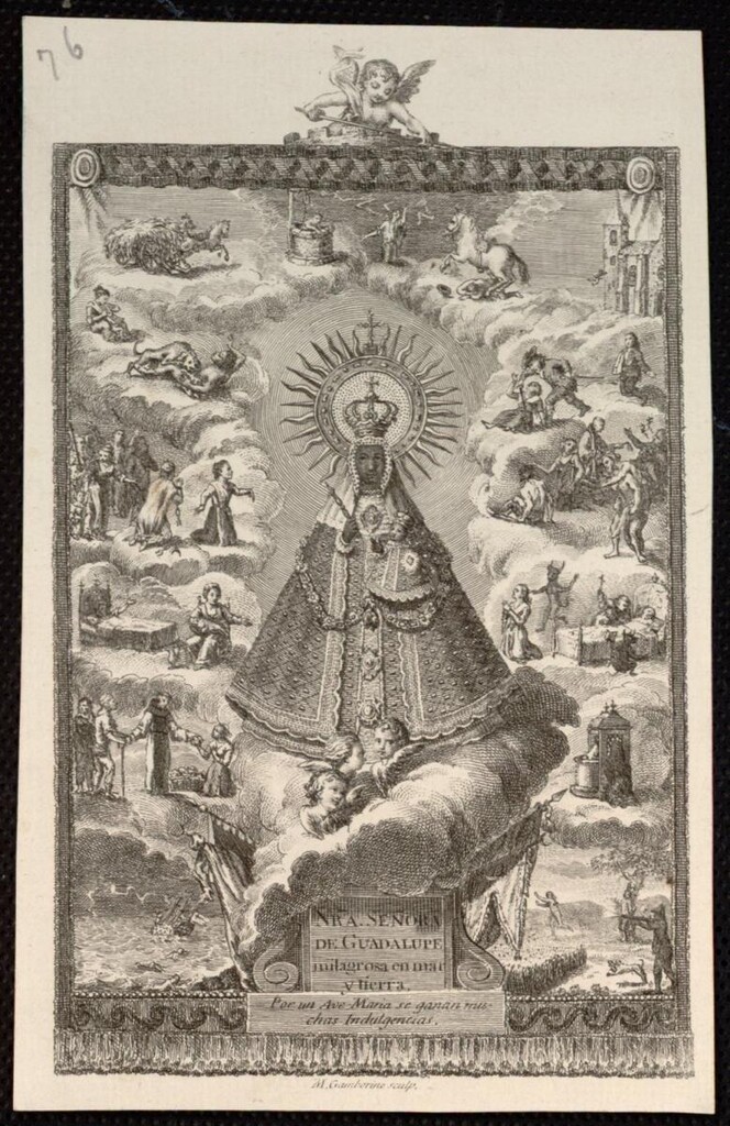 Miniatura de Nuestra Señora de Guadalupe milagrosa en mar y tierra