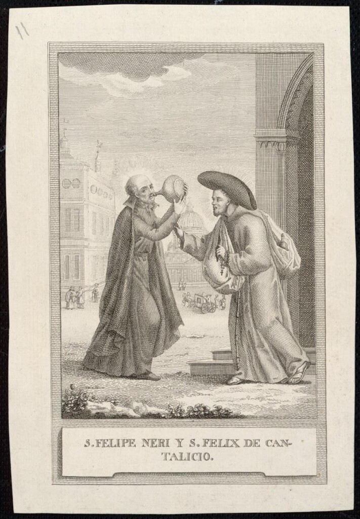 Miniatura de San Felipe Neri y San Félix de Cantalicio