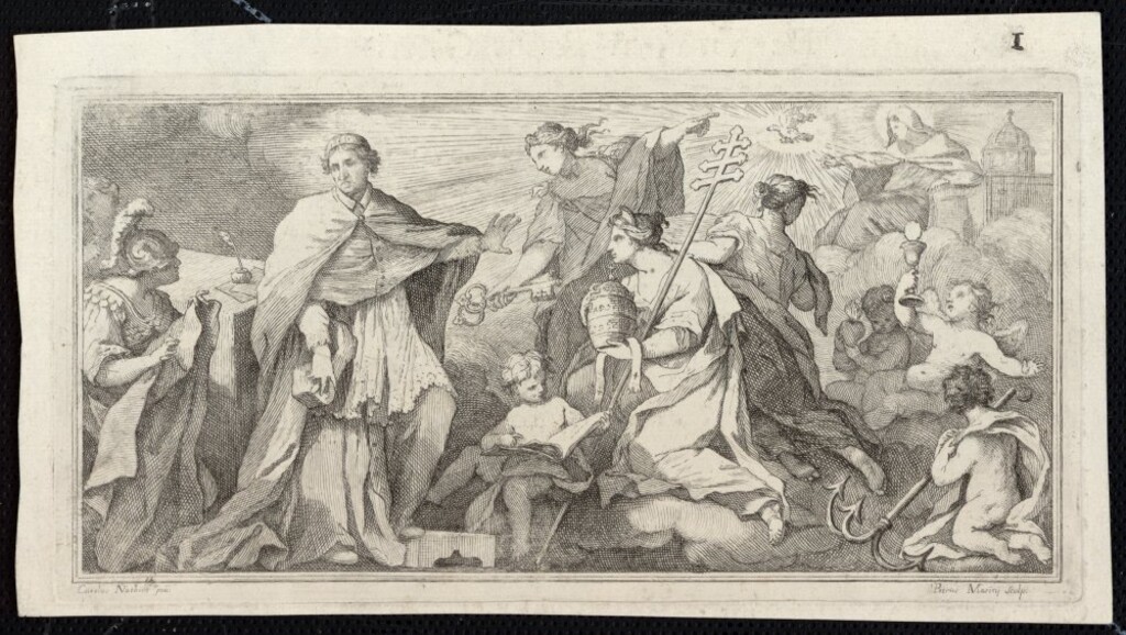 Miniatura de Ilustración de la biografía del Papa Clemente XI
