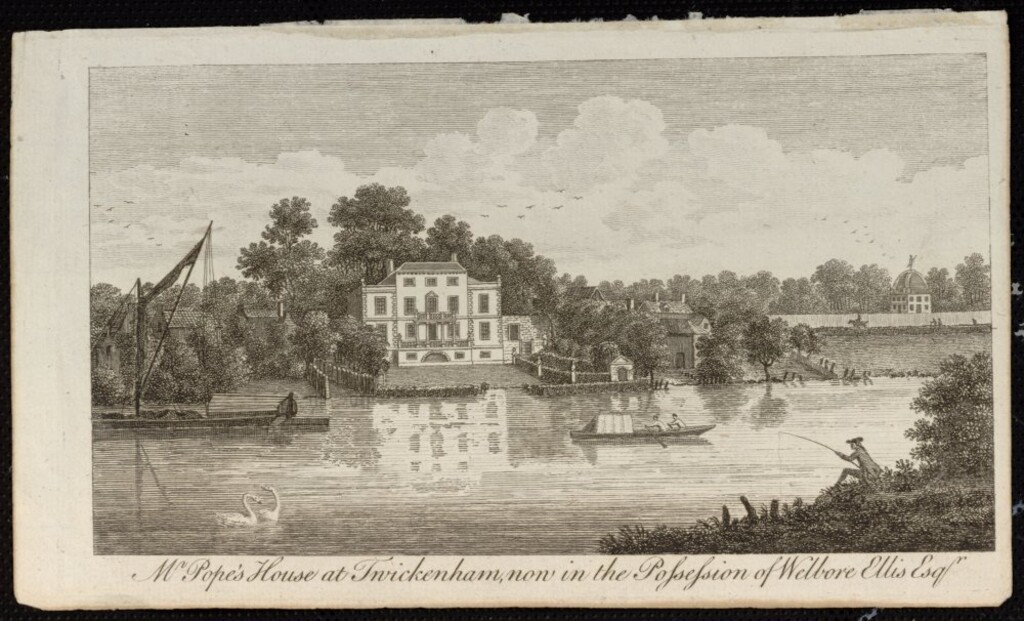 Miniatura de La casa del poeta Alexander Pope en Twickenham. Inglaterra