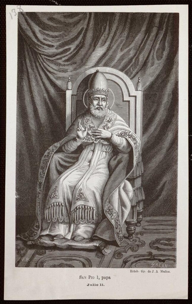 Miniatura de San Pío I, Papa