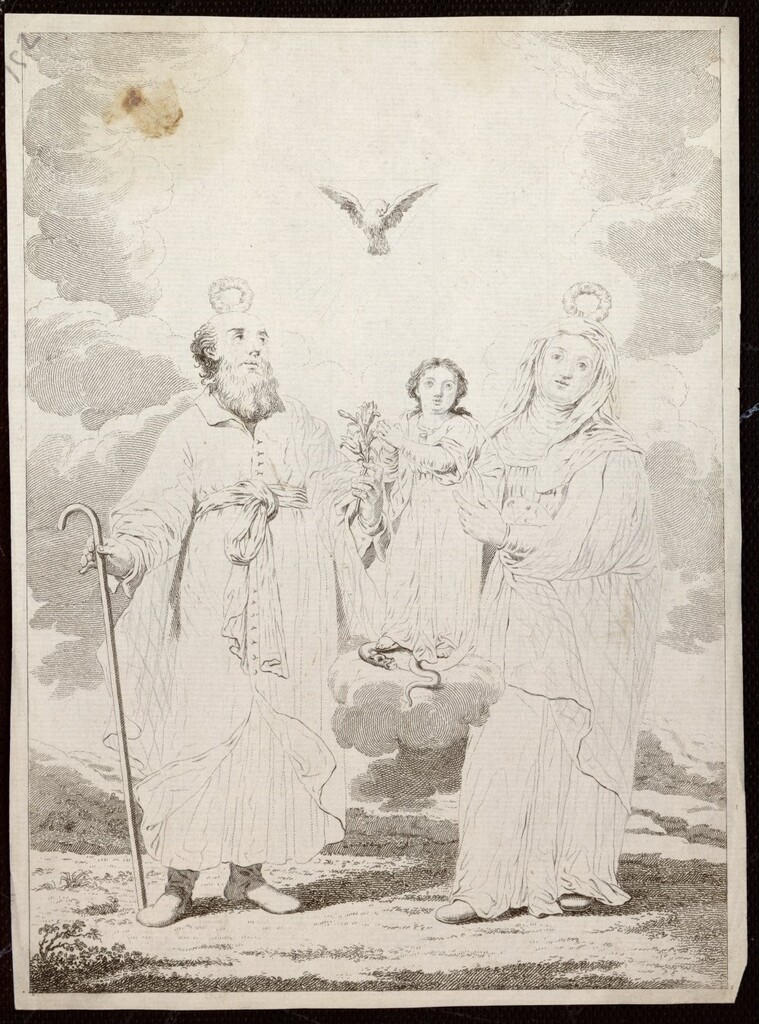 Miniatura de San Joaquín, Santa Ana y la Virgen