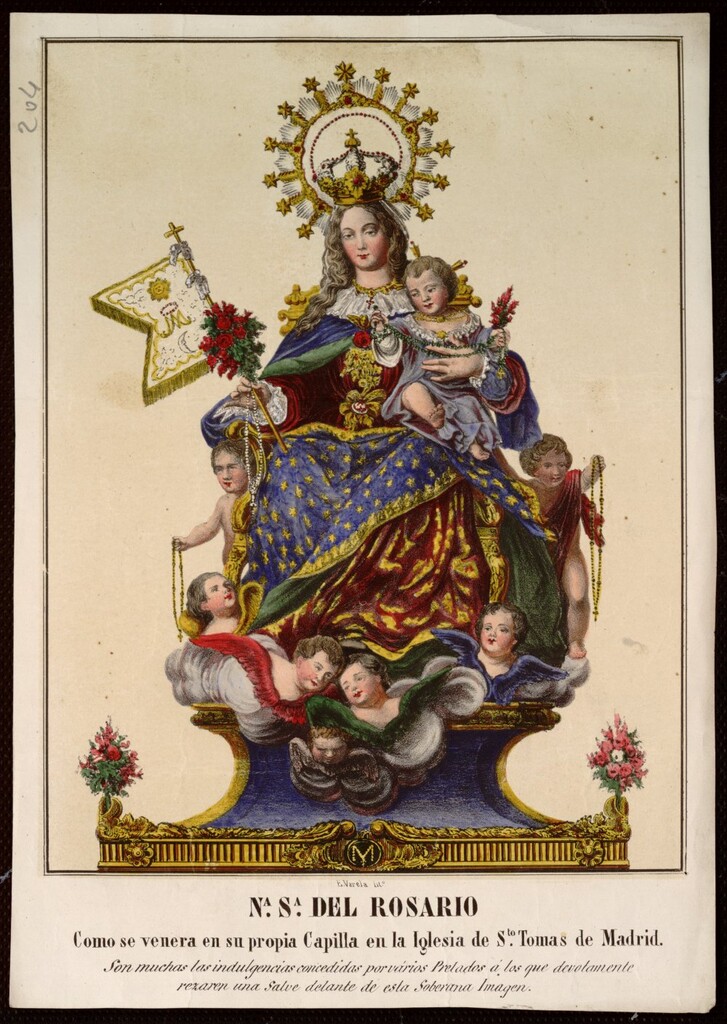 Miniatura de Nuestra Señora del Rosario que se venera en la Iglesia de Santo Tomás de Madrid