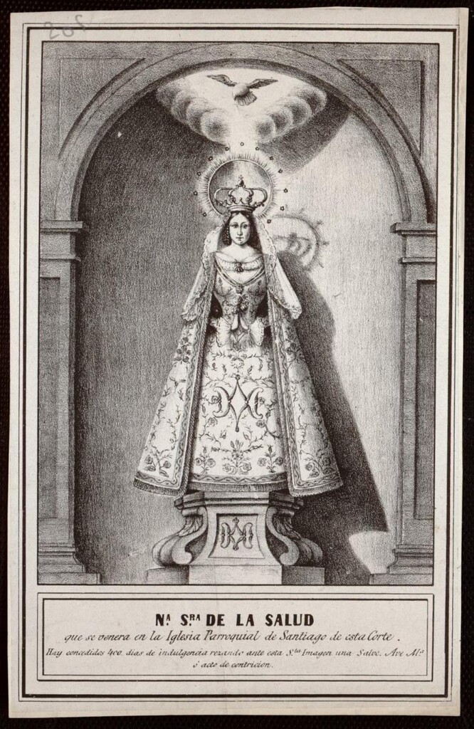 Miniatura de Nuestra Señora de la Salud que se venera en la Iglesia de Santiago