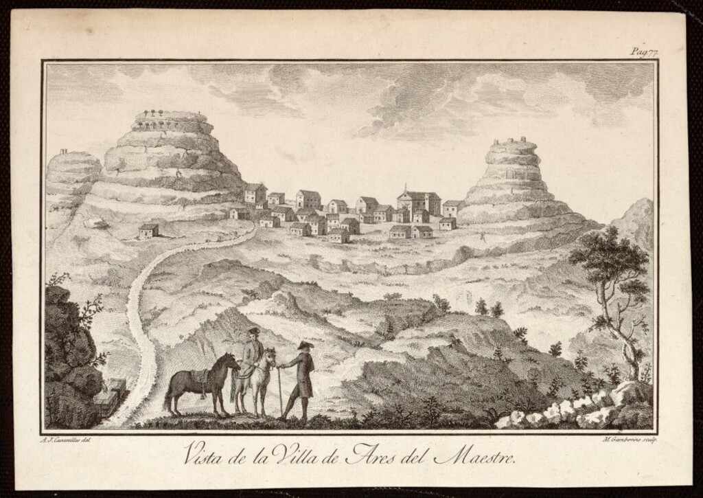 Miniatura de Vista de la villa de Ares del Maestre