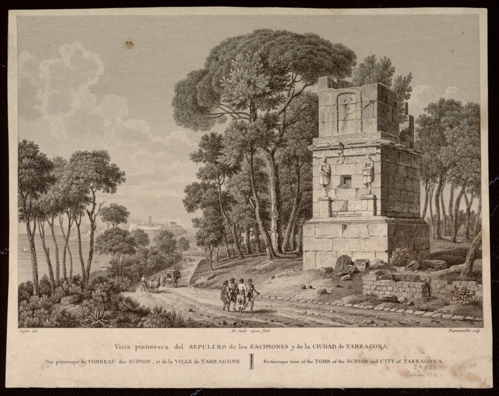 Miniatura de Torre de los Escipiones y ciudad de Tarragona
