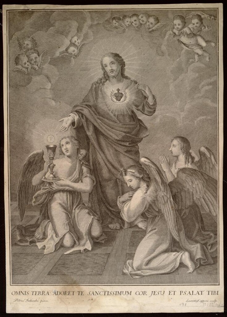 Miniatura de Adoración del Sagrado Corazón de Jesús