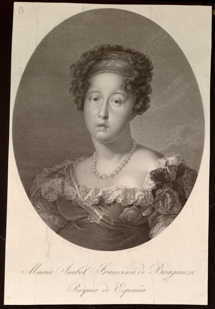 Miniatura de Retrato de la Reina María Isabel de Braganza
