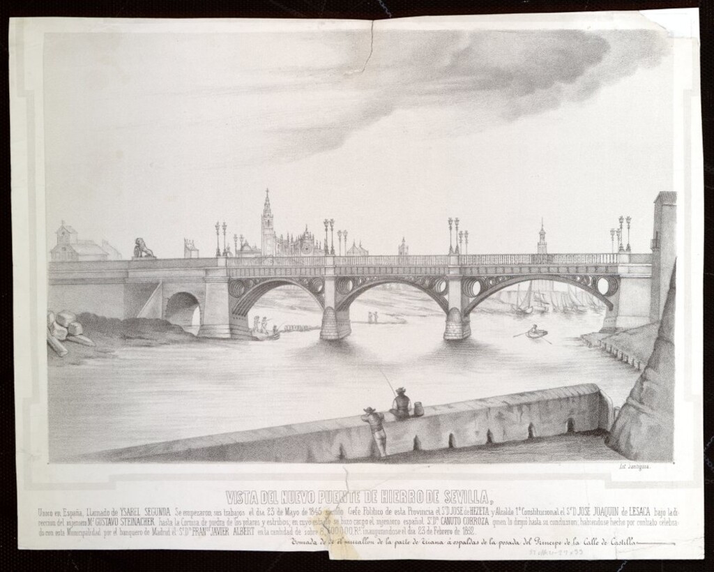 Miniatura de Vista del nuevo puente de hierro de Sevilla