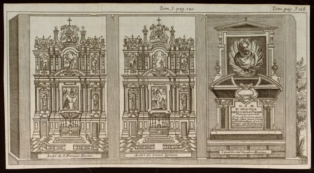 Miniatura de Los altares de San Francisco Javier y San Ignacio y sepulcro del