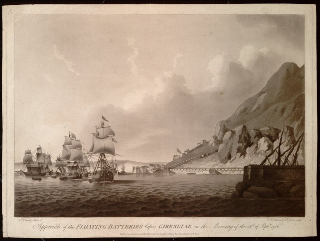 Miniatura de Situación de las baterías flotantes ante Gibraltar en la mañanadel 13 de septiembre de 1782