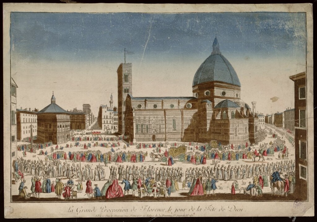 Miniatura de Procesión del Corpus. Florencia