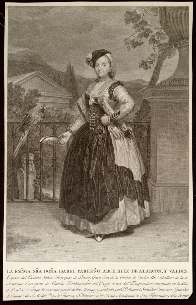 Miniatura de Retrato de Isabel Parreño en traje de máscara
