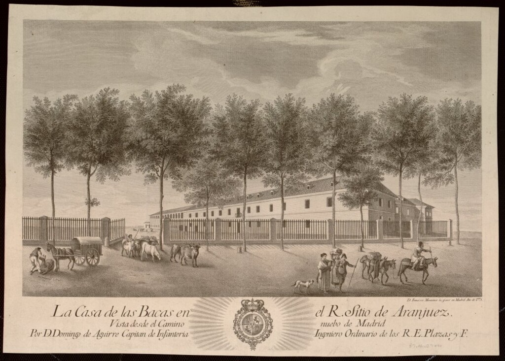 Miniatura de Vista de las Casas de las Vacas en el Real Sitio de Aranjuez